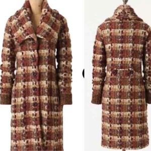 Anthropologie Charlie and Robin 100% Wool plaid sweater Sz S